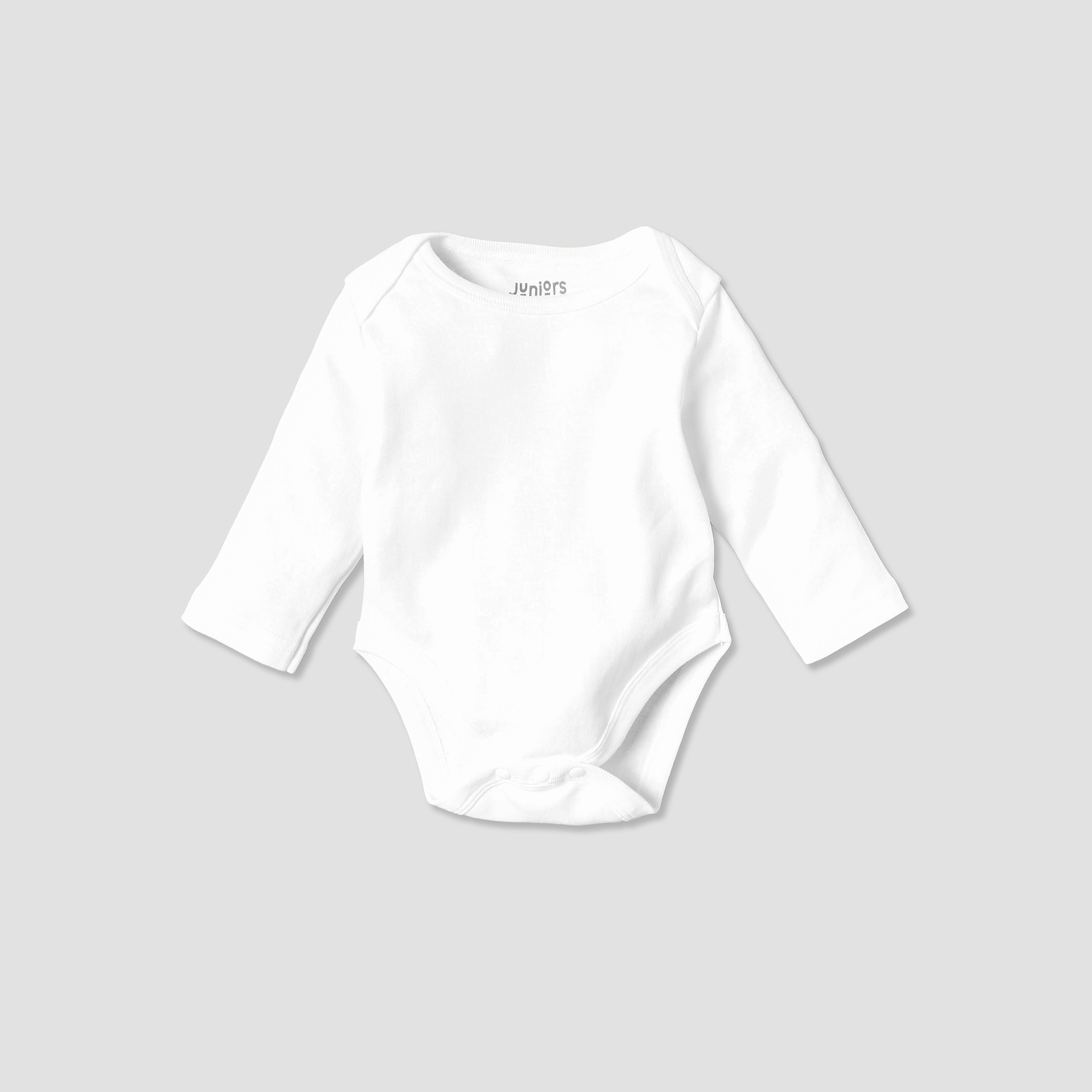 Juniors Solid Bodysuit with Round Neck and Long Sleeves