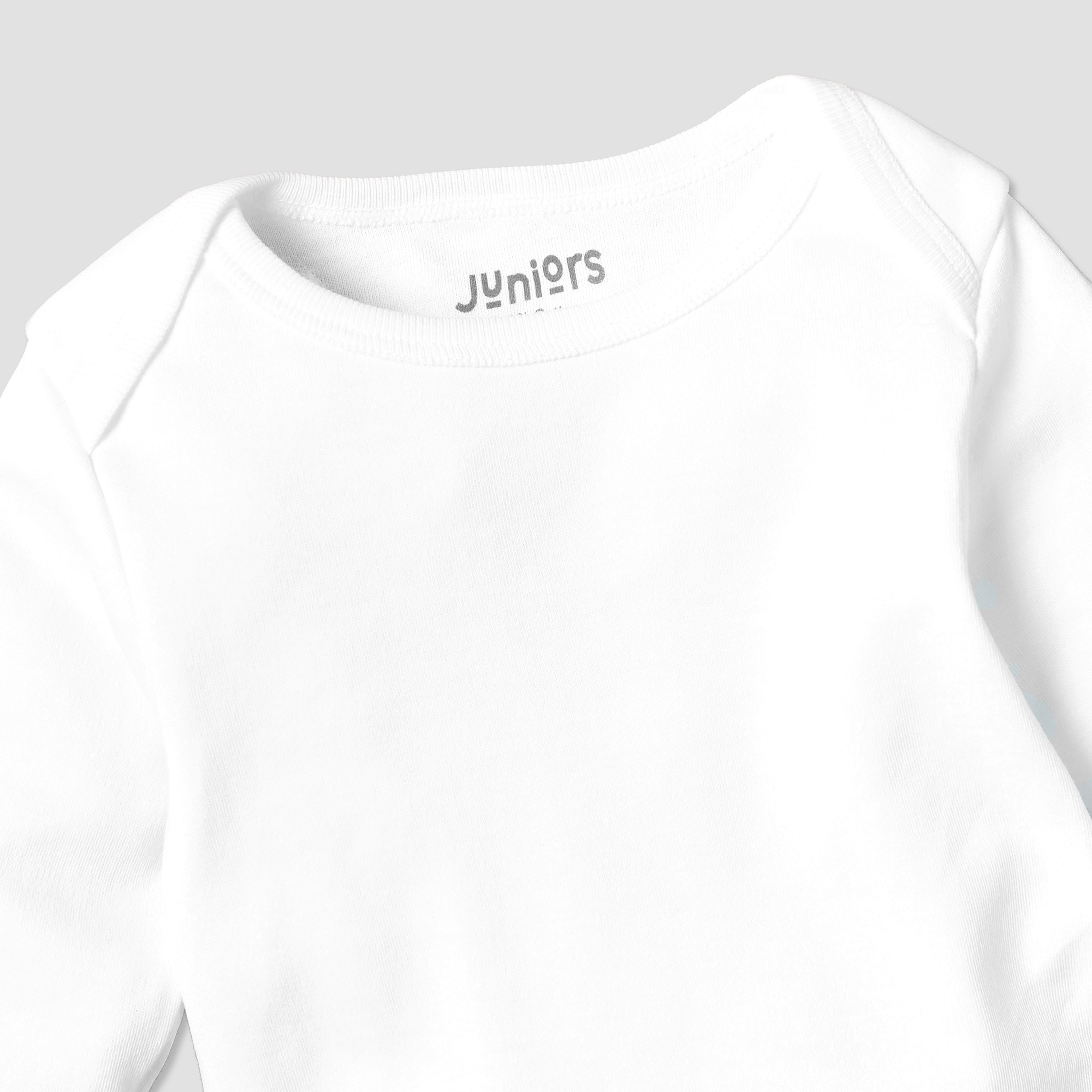 Juniors Solid Bodysuit with Round Neck and Long Sleeves