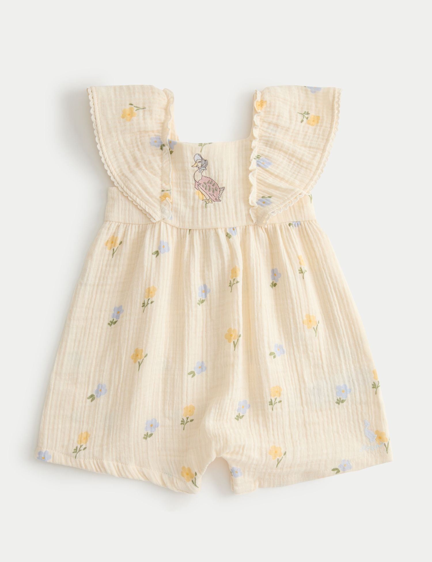 Pure Cotton Peter Rabbit™ Floral Romper (0 Mths-3 Yrs) - CREAM / 12-18 Months