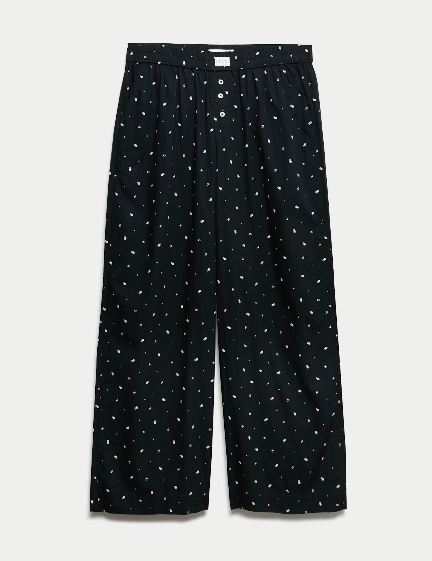 Pure Cotton Floral Wide Leg Pyjama Bottoms