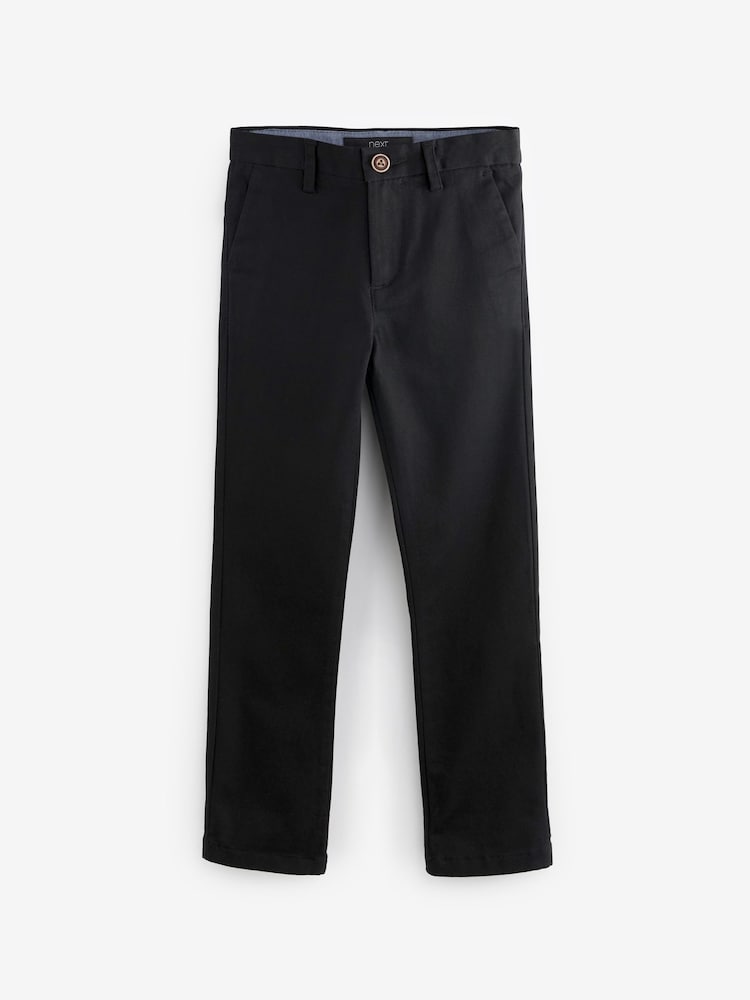 Black Regular Fit Stretch Chino Trousers (3-17yrs)