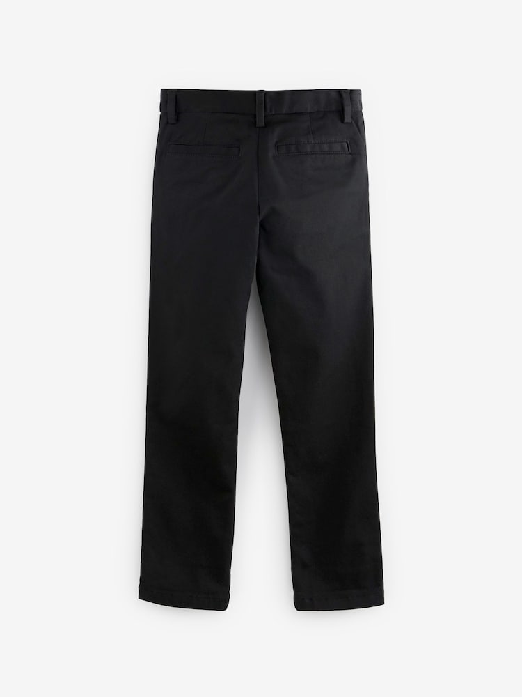 Black Regular Fit Stretch Chino Trousers (3-17yrs)