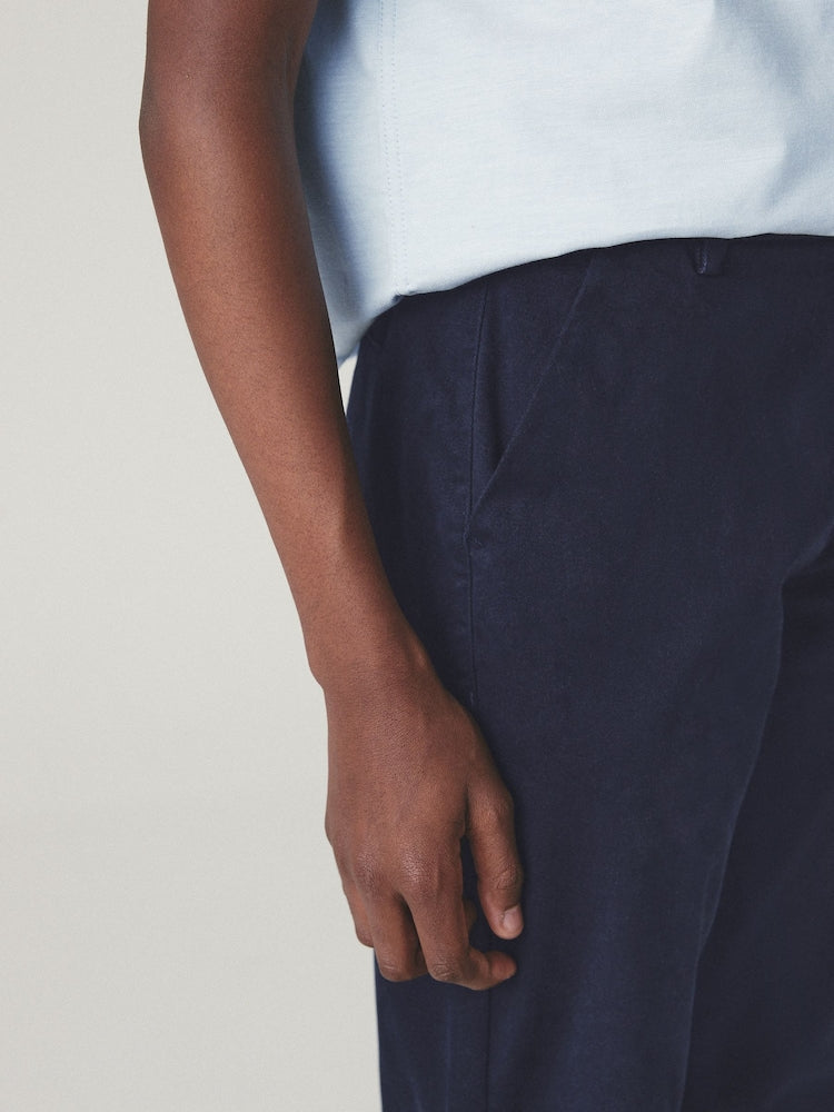 Navy Blue Regular Fit Stretch Chino Trousers (3-17yrs)