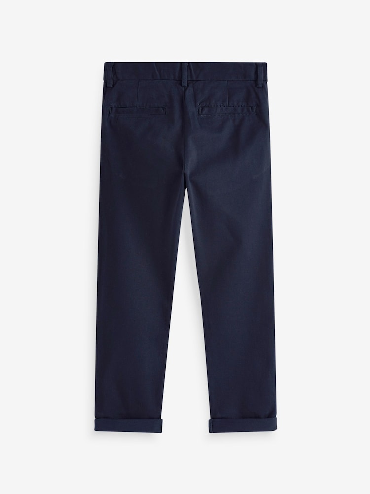 Navy Blue Regular Fit Stretch Chino Trousers (3-17yrs)