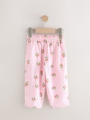 Pink Strawberry Print Pull On Trousers (3mths-7yrs)