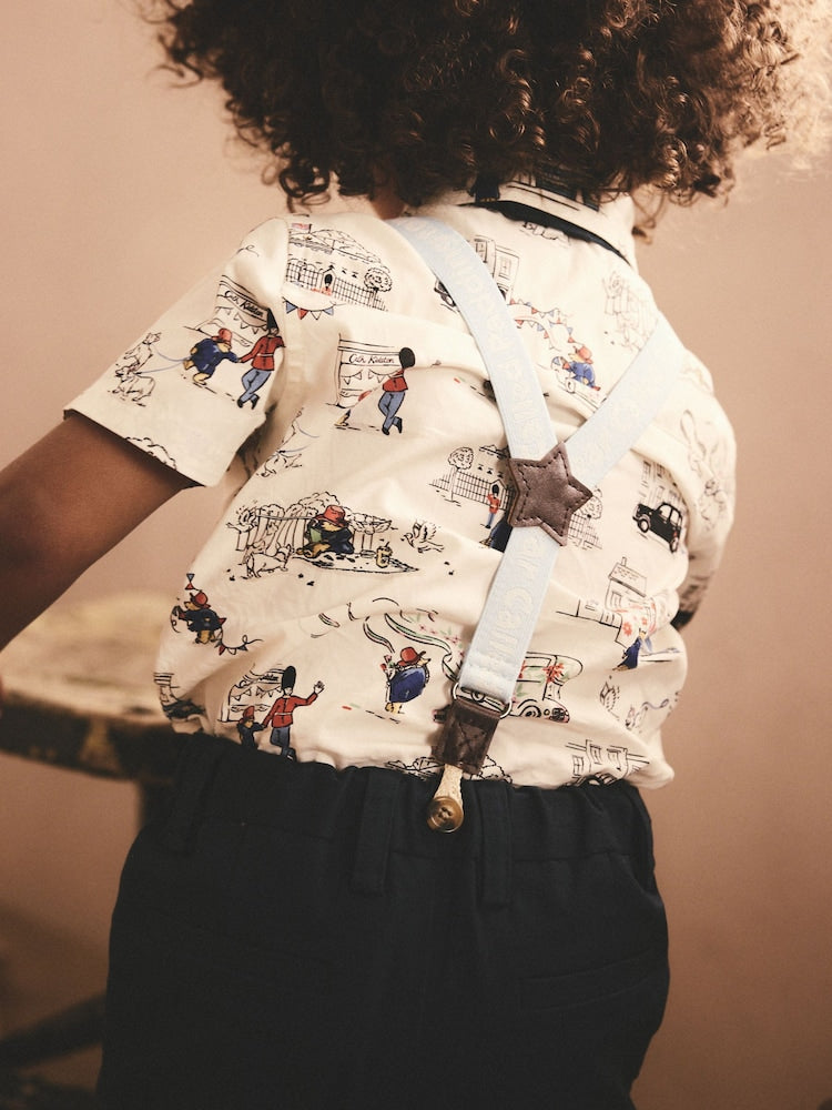Blue/White Paddington Cath Kidston Shirt, Braces, Short & Bow Tie Set (3mths-7yrs)