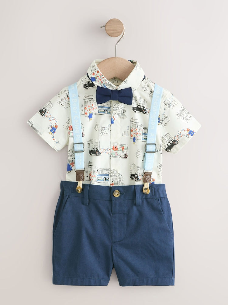 Blue/White Paddington Cath Kidston Shirt, Braces, Short & Bow Tie Set (3mths-7yrs)