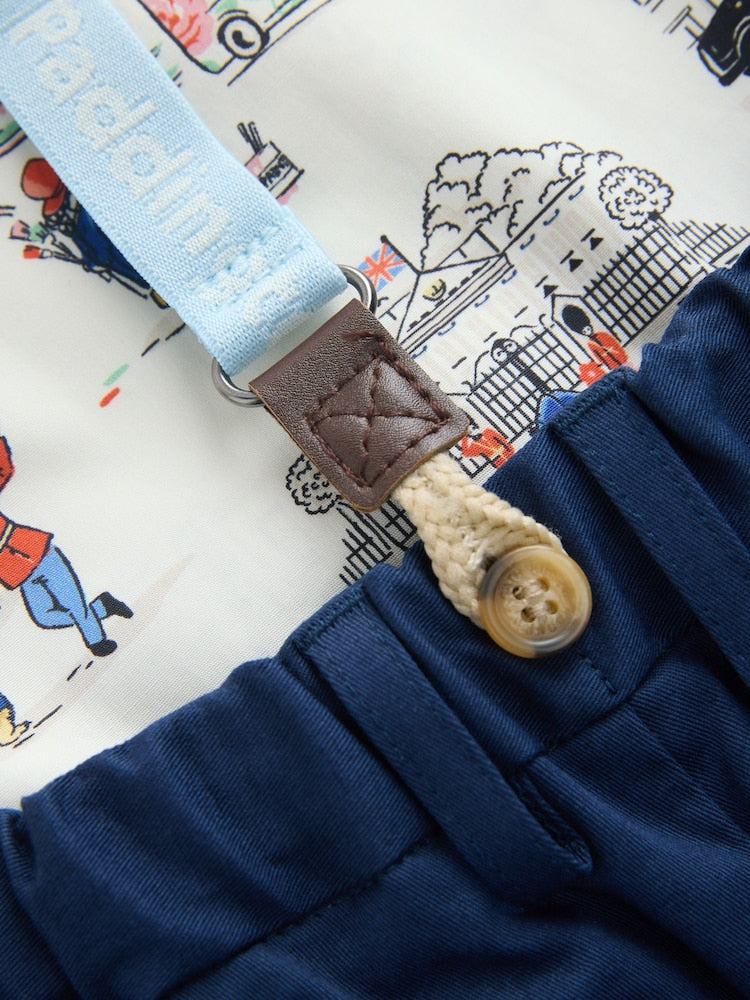 Blue/White Paddington Cath Kidston Shirt, Braces, Short & Bow Tie Set (3mths-7yrs)