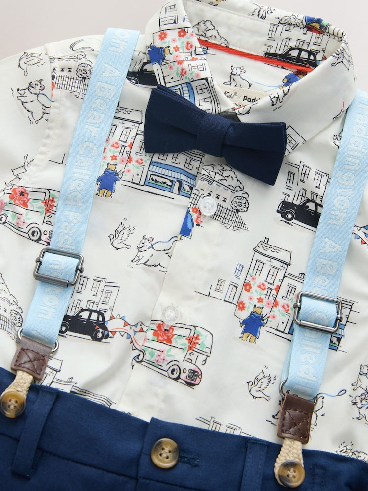 Blue/White Paddington Cath Kidston Shirt, Braces, Short & Bow Tie Set (3mths-7yrs)