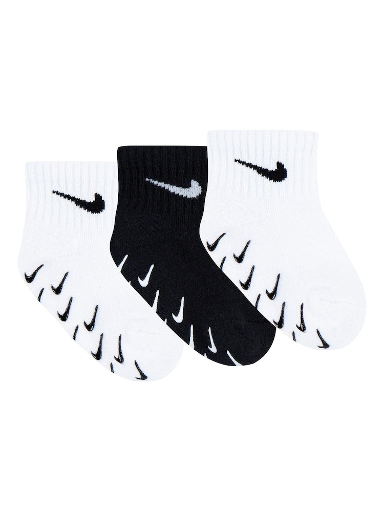 Nike White Infant Gripper Socks 3 Pack - Size 6-12 Months (68-80cm) - White