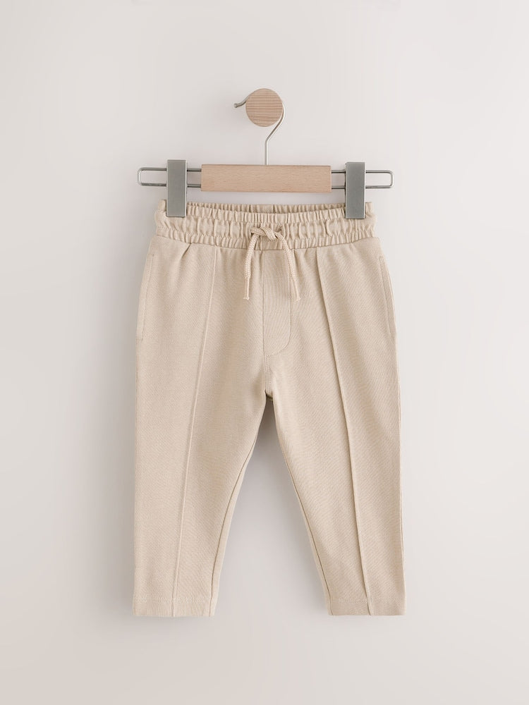 Stone Pintuck 100% Cotton Joggers (3mths-7yrs) - Size 3-6 Months (62-68cm) - Stone