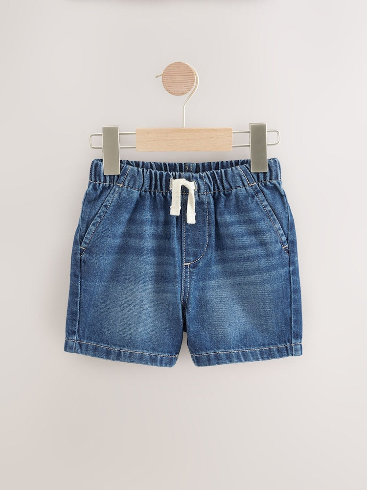 Dark Blue Pull On Loose Denim Shorts (3mths-7yrs)