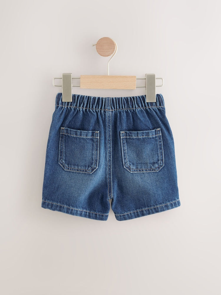 Dark Blue Pull On Loose Denim Shorts (3mths-7yrs)