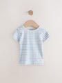 Blue Ribbed Short Sleeve Tops 5 Pack (3mths-7yrs) - Size 3-6 Months (62-68cm)