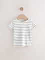 Blue Ribbed Short Sleeve Tops 5 Pack (3mths-7yrs) - Size 3-6 Months (62-68cm)