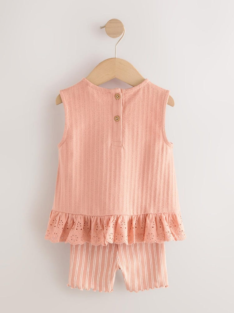 Neutral Ditsy Vest and Shorts Set 2 Pack (3mths-7yrs)