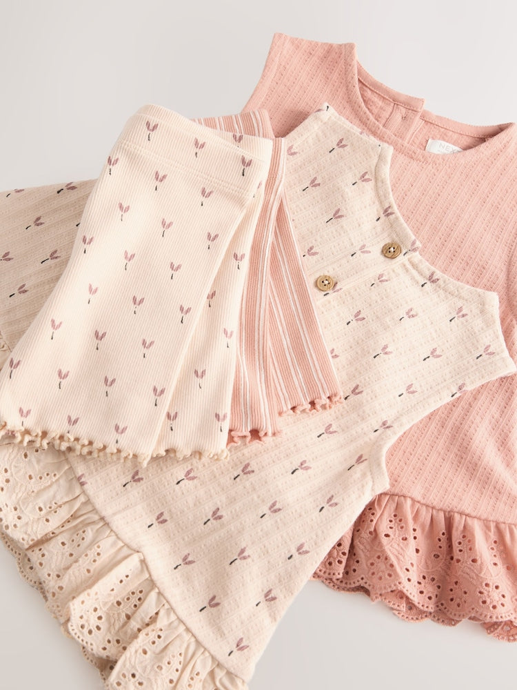 Neutral Ditsy Vest and Shorts Set 2 Pack (3mths-7yrs)