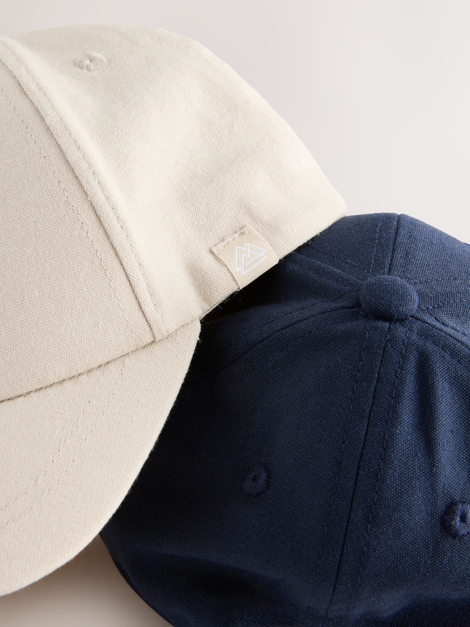 Navy/Stone Baseball 100% Cotton Caps 2 Pack (1-16yrs) - Size 1-2 Years (80-92cm)