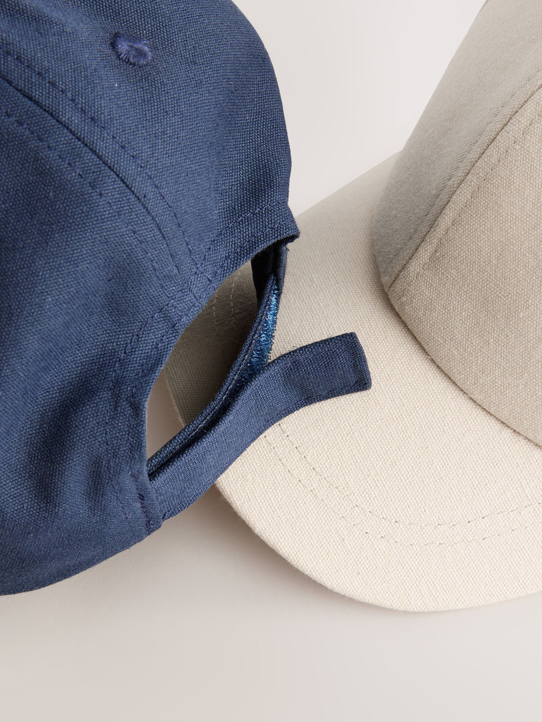 Navy/Stone Baseball 100% Cotton Caps 2 Pack (1-16yrs) - Size 1-2 Years (80-92cm)