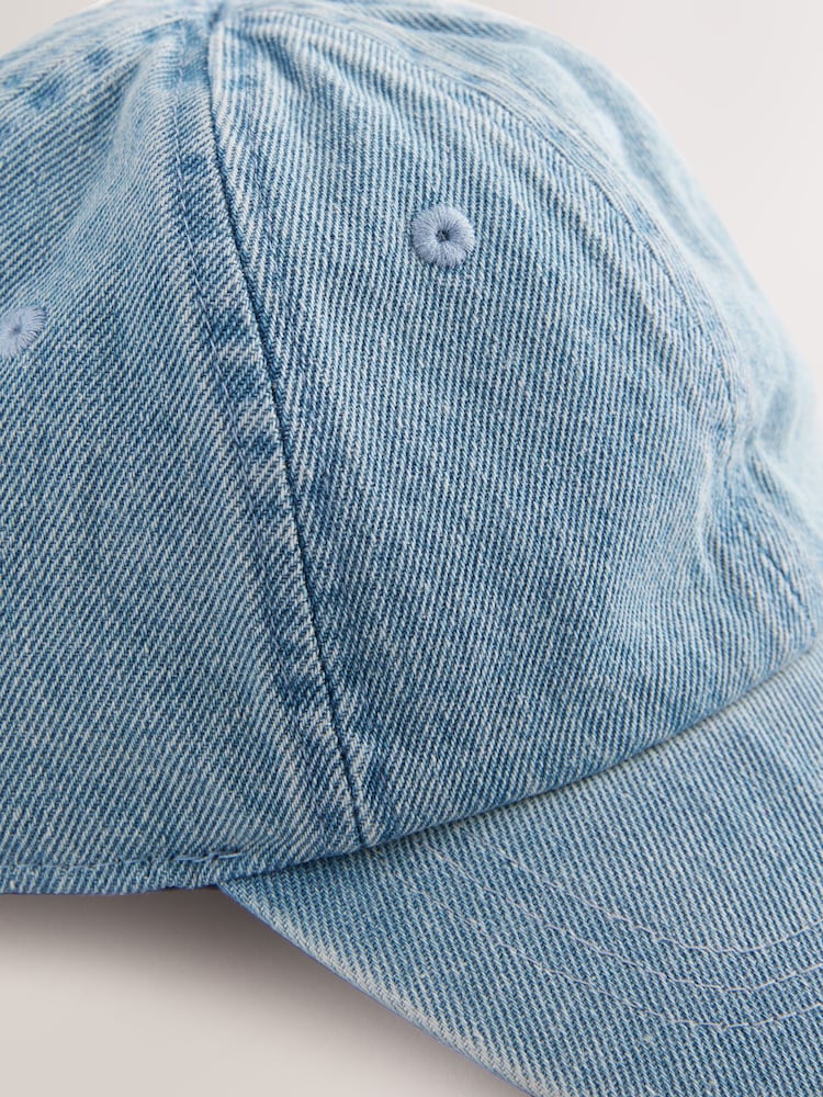 Washed Blue Denim Cotton Baseball Cap Hat (1-16yrs)