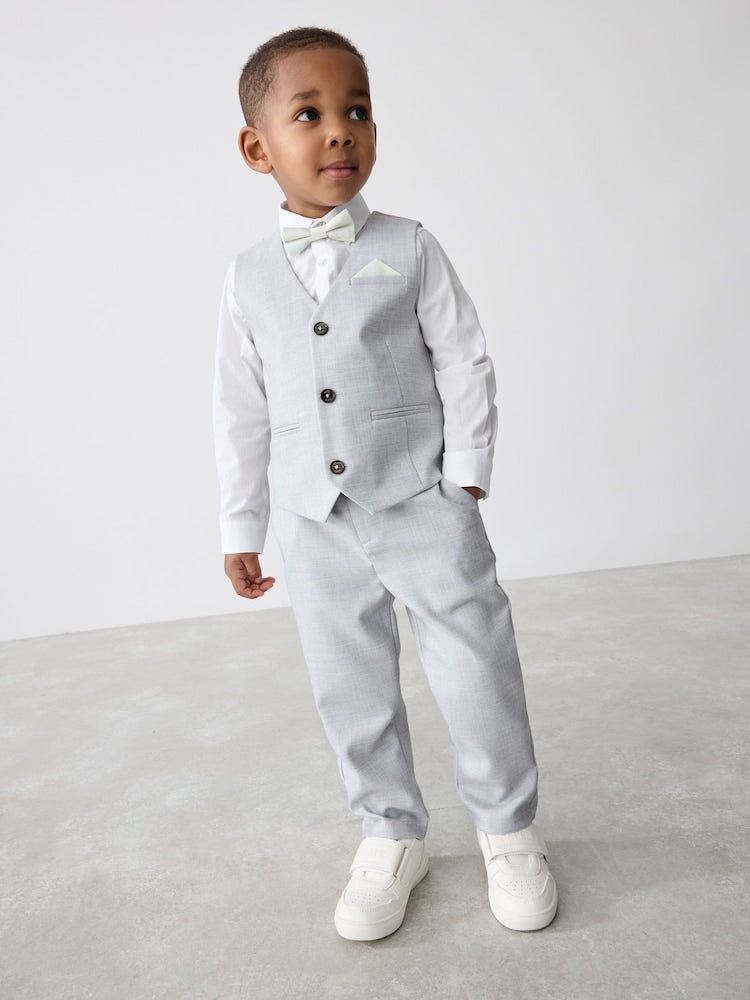 Baker by Ted Baker Waistcoat Shirt And Trousers Set - Size 12-18 Months (80-86cm) - Grey