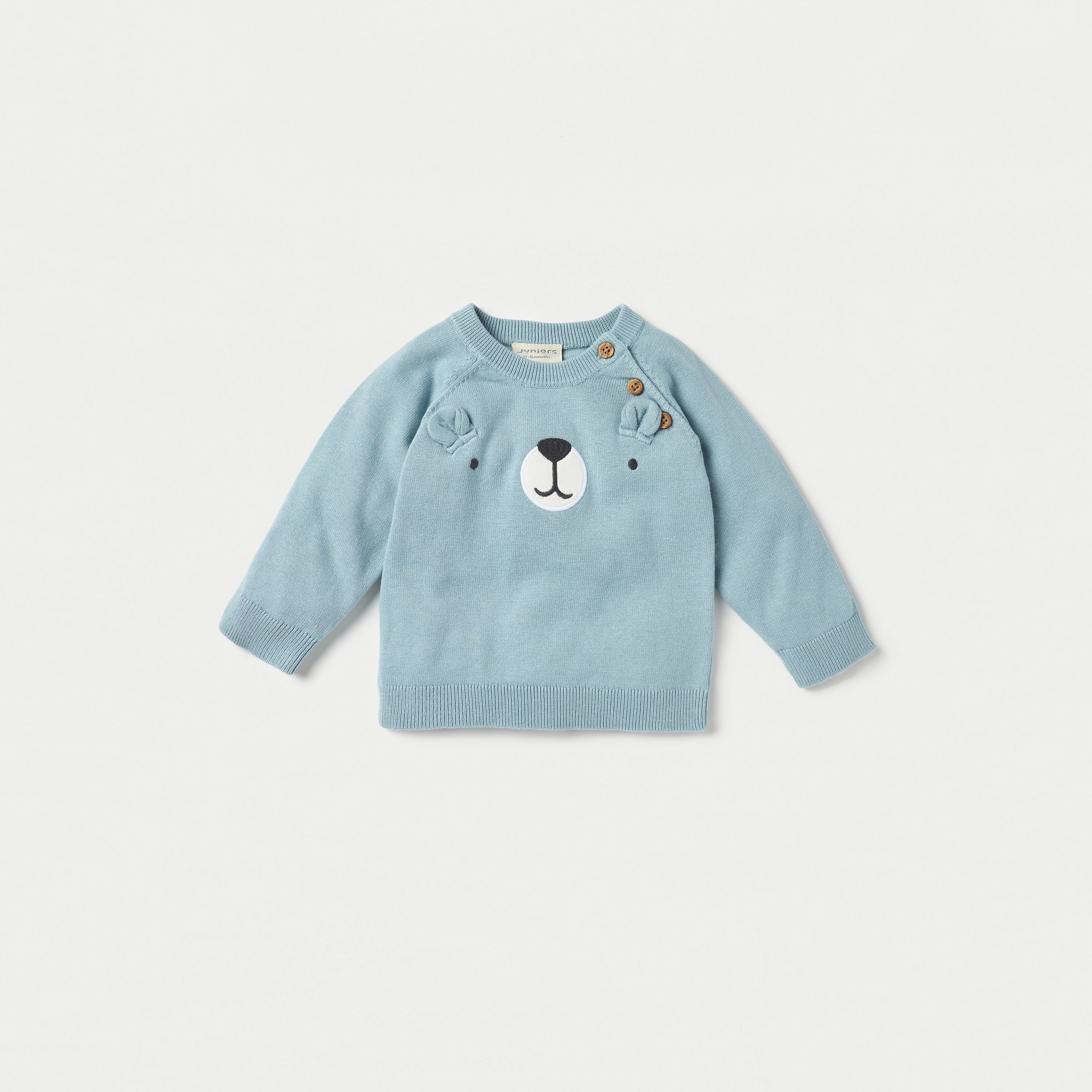Juniors Animal Face Applique Long Sleeves T-shirt and Pyjama Set