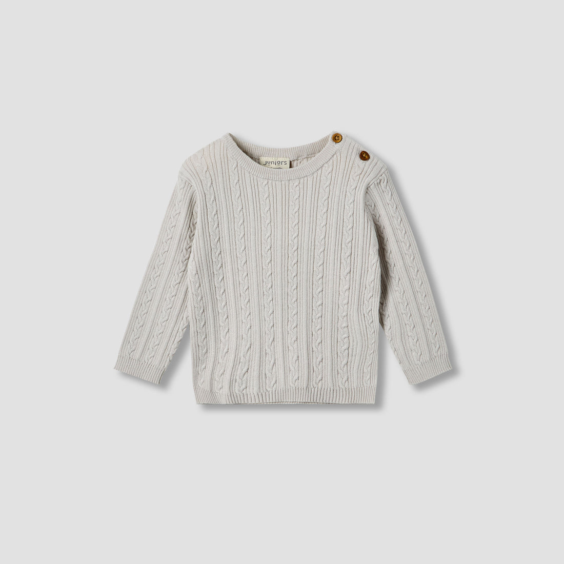 Juniors Cotton Round Neck Long Sleeve Pyjama Set with Knit Texture
