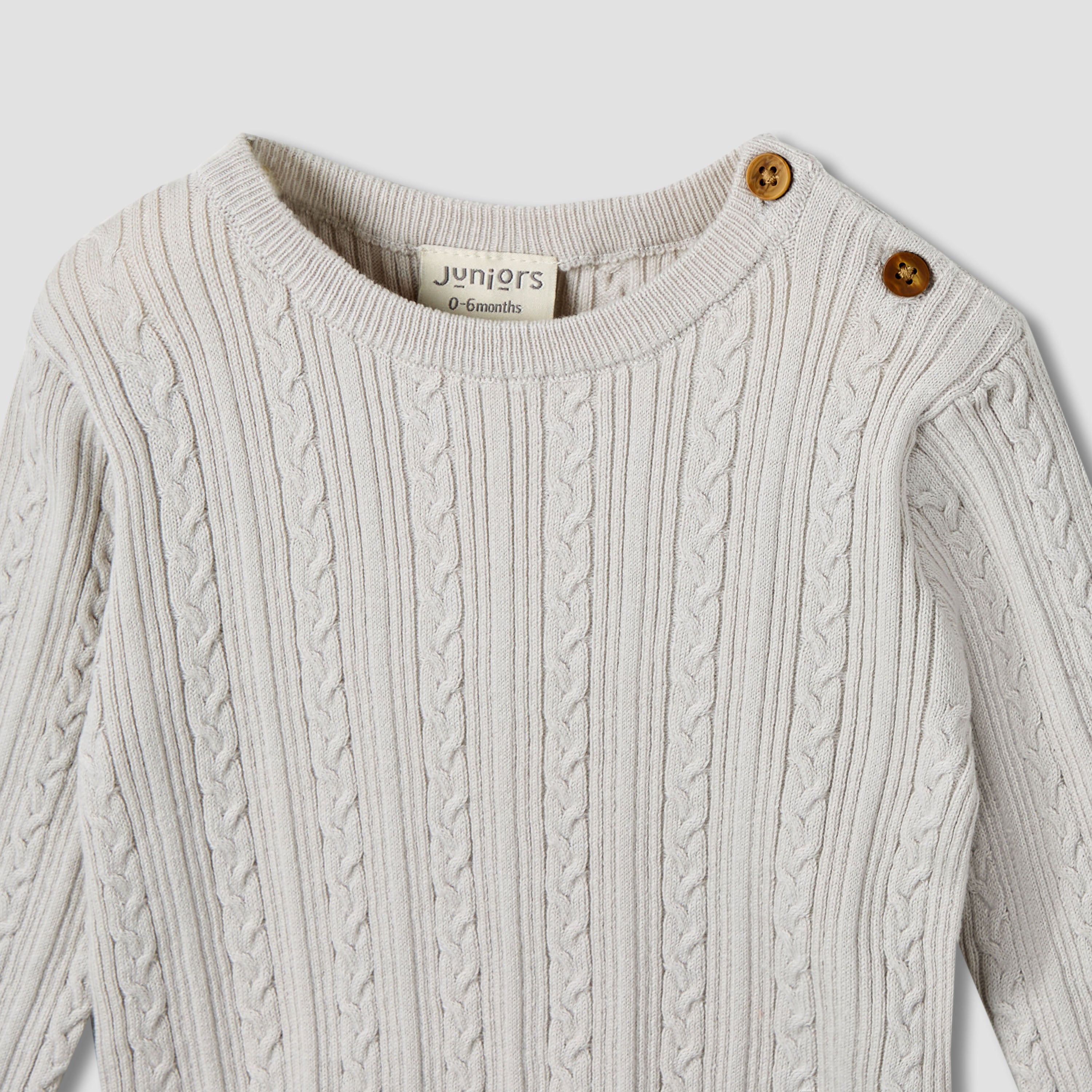 Juniors Cotton Round Neck Long Sleeve Pyjama Set with Knit Texture