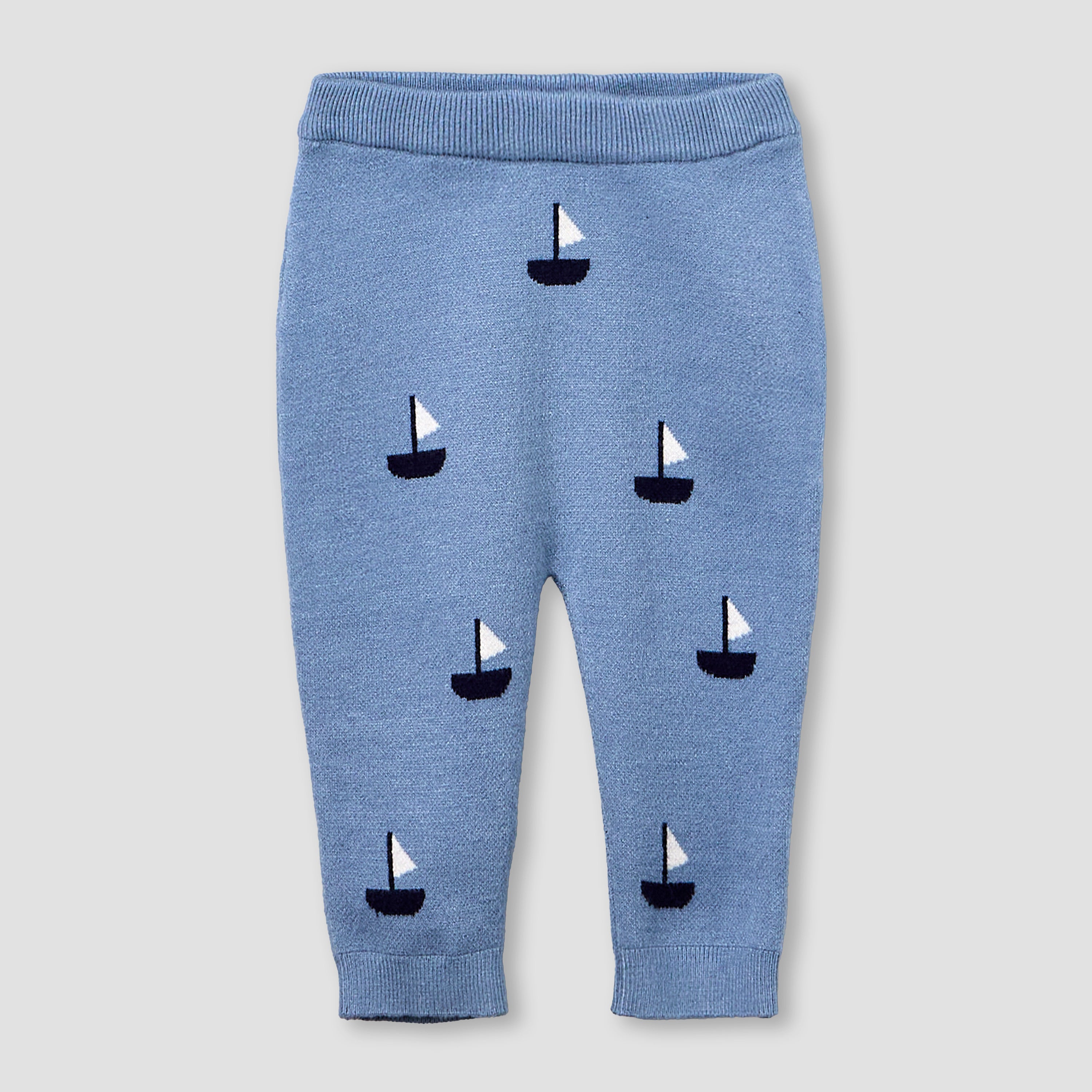 Juniors Round Neck Long Sleeves Pyjama Set with Sailboat Print