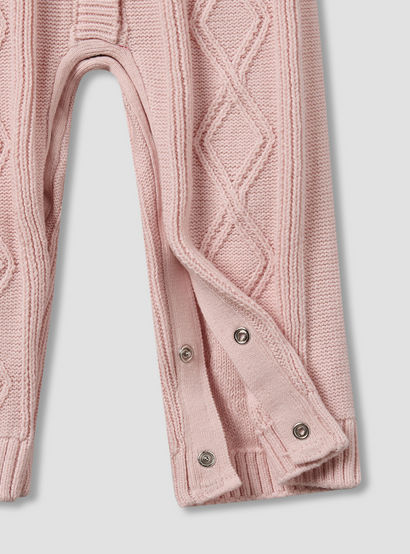 Juniors Cotton Crew Neck Long Sleeves Sleepsuit with Knit Texture-baby-girls-clothing-nightwear-sleepsuits-image-5