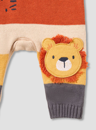 Juniors Cotton Round Neck Long Sleeves Sleepsuit with Animal Applique-baby-boys-clothing-nightwear-sleepsuits-image-4