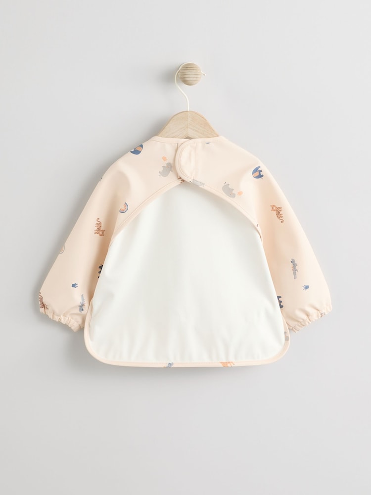 Neutral Mini Jungle Weaning And Feeding Sleeved Bib