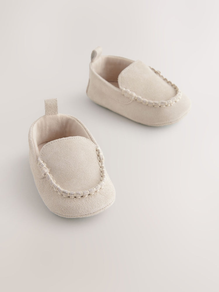 Neutral Loafer Baby Suede Shoes (0-2mths) - Size Up To 3 Months (50 - 62cm)