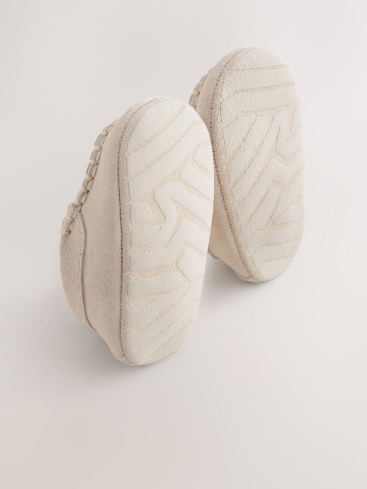 Neutral Loafer Baby Suede Shoes (0-2mths) - Size Up To 3 Months (50 - 62cm)