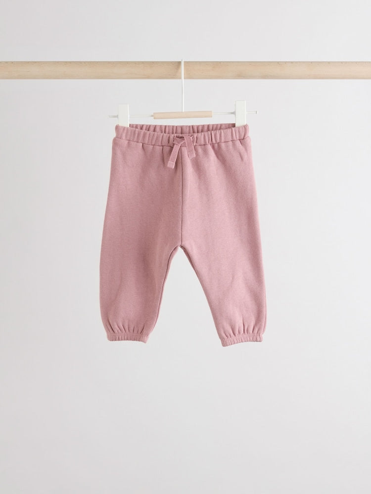 Cream/Pink Baby Sweatshirt & Joggers 6 Piece Set (0mths-2yrs)