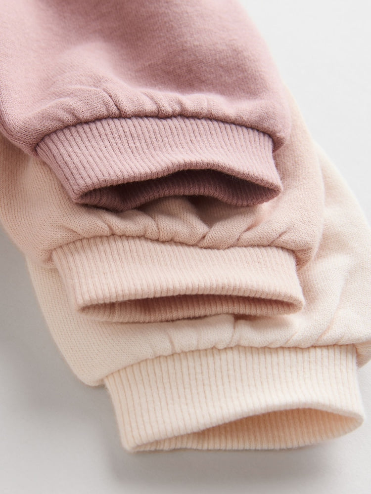 Cream/Pink Baby Sweatshirt & Joggers 6 Piece Set (0mths-2yrs)