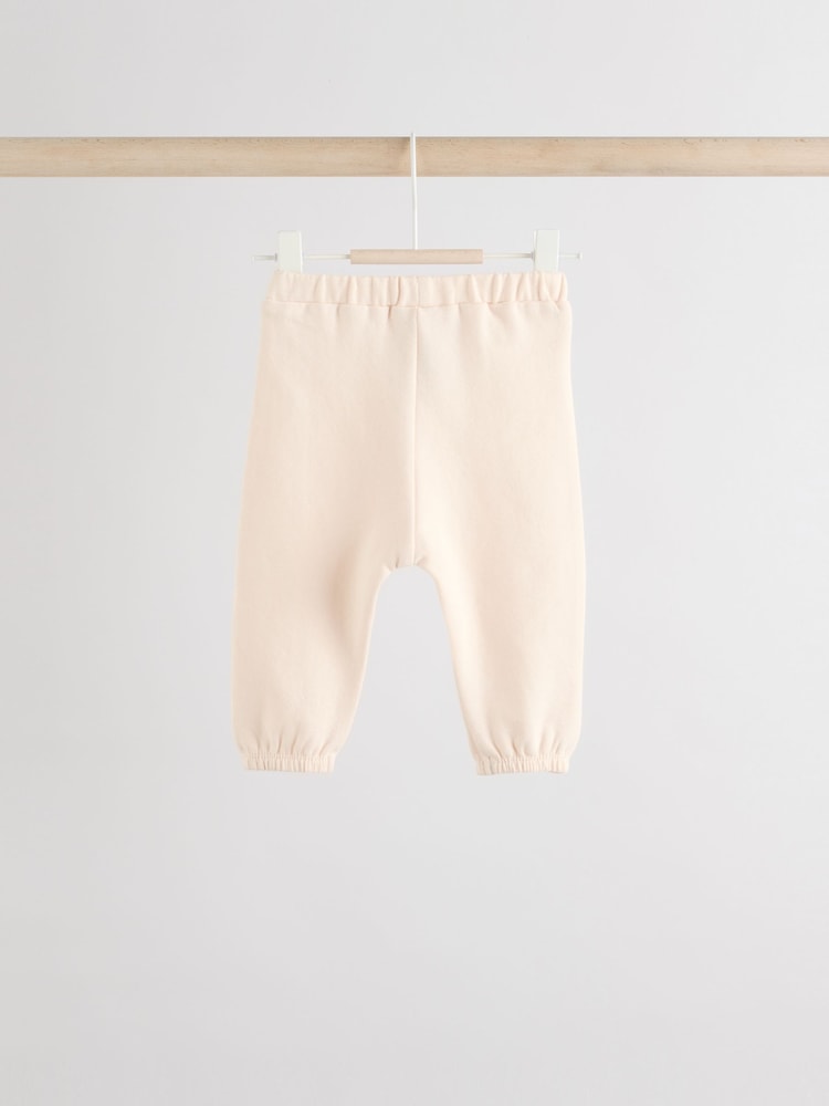 Cream/Pink Baby Sweatshirt & Joggers 6 Piece Set (0mths-2yrs)