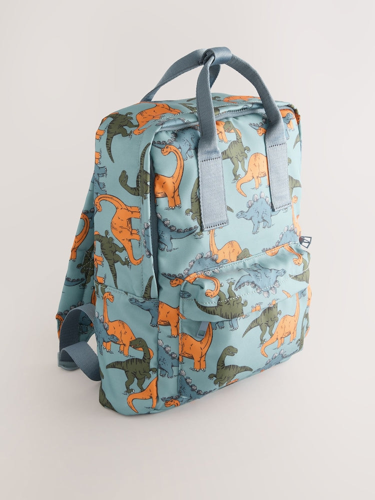 Blue Dinosaur Print Backpack