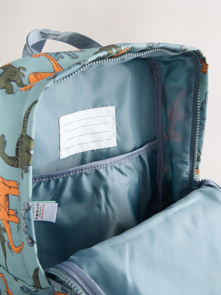 Blue Dinosaur Print Backpack