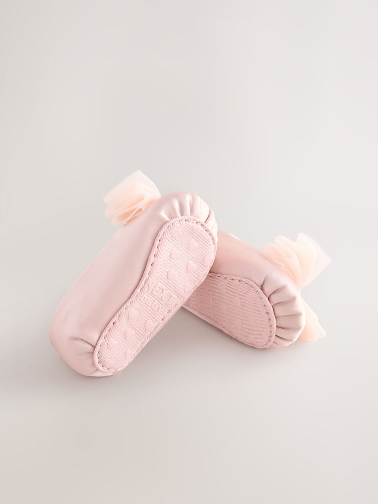 Pink Baby Bow Occassion Shoes (0-18mths) - Size Up To 3 Months (50 - 62cm)