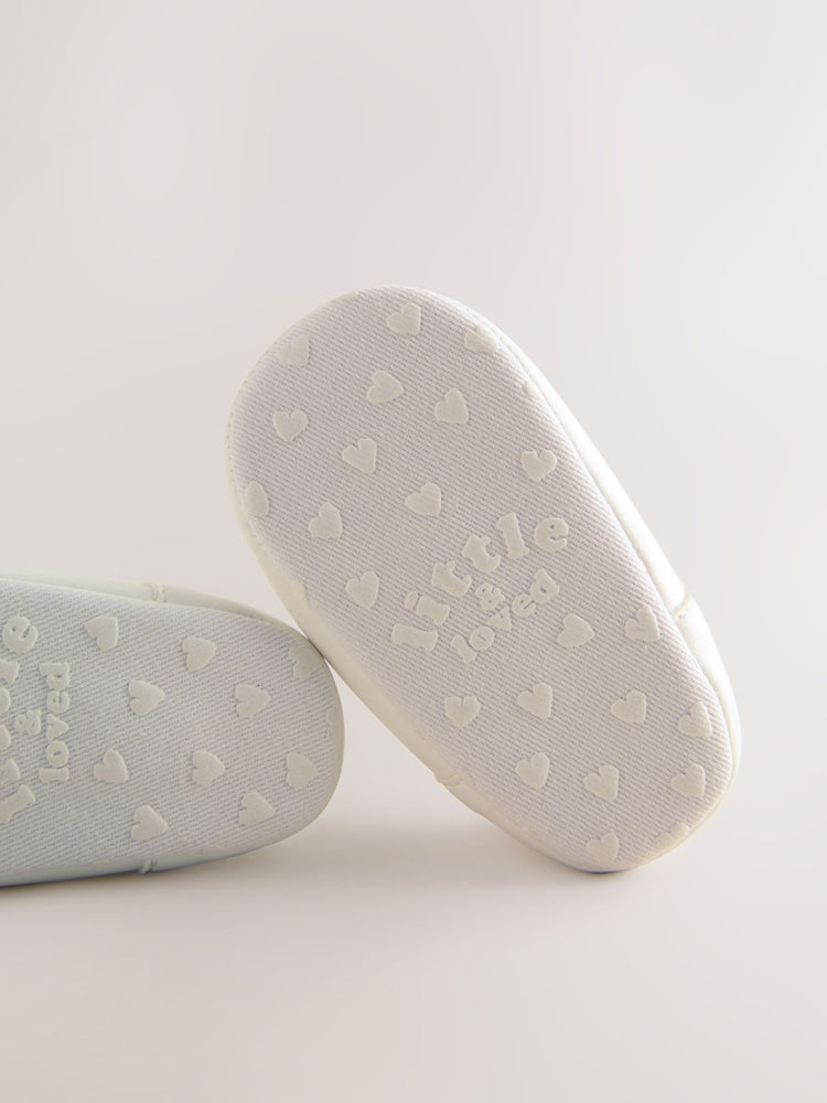 White Mary Jane Baby Shoes (0-24mths) - Size Up To 3 Months (50 - 62cm)