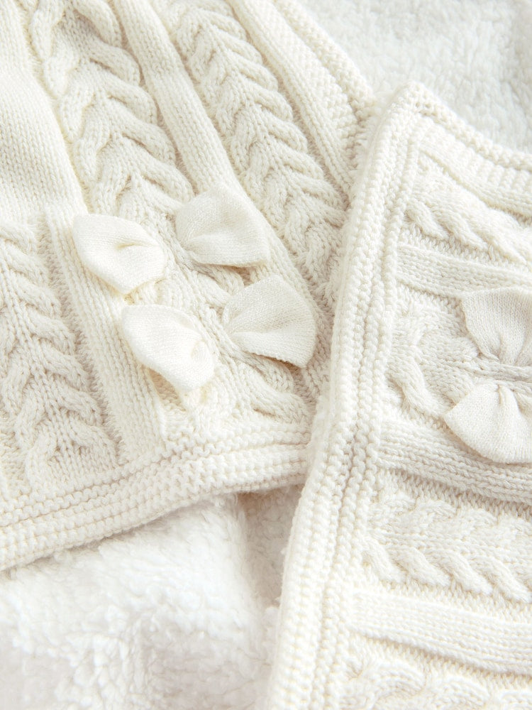 Baker by Ted Baker Cable Knit Fleece Blanket