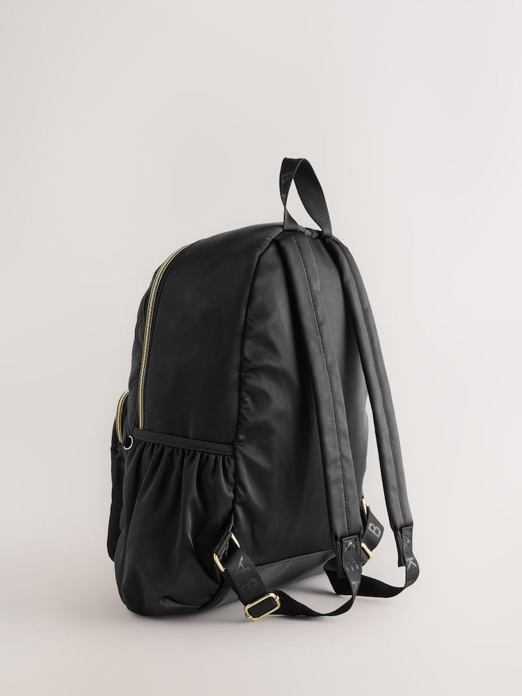 Baker by Ted Baker Girls Back To School Black Quilted Bow Backpack with Pencil Case