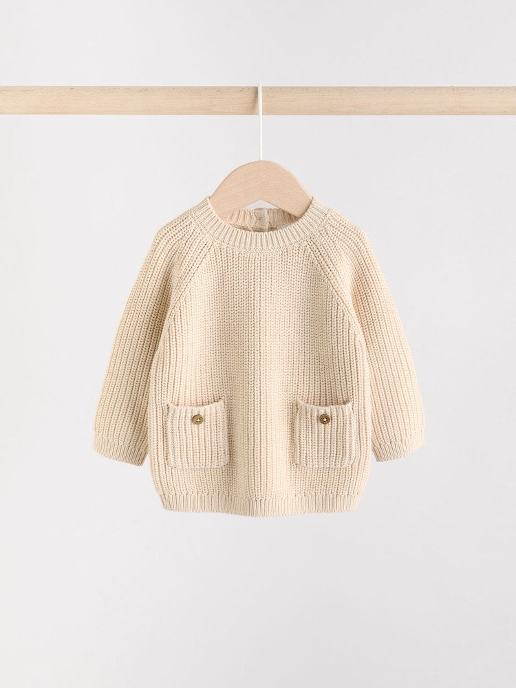 Neutral Stripe Baby Knitted Jumper and Leggings Set (0mths-2yrs) - Size Up to 3 Months (62cm)