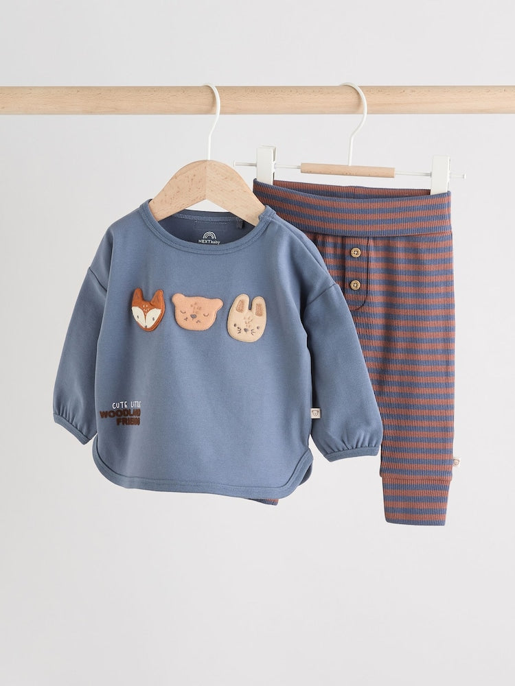 Blue Woodland Baby Top and Leggings Set 2 Piece (0mths-2yrs)