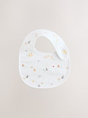 White Animal Print Baby Bibs 5 Pack - Size One
