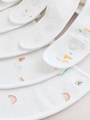 White Animal Print Baby Bibs 5 Pack - Size One