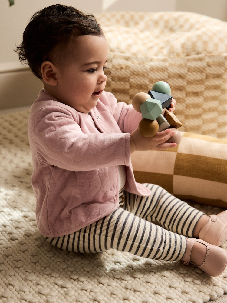 Pink Jersey Quilted Baby Jacket (0mths-2yrs)