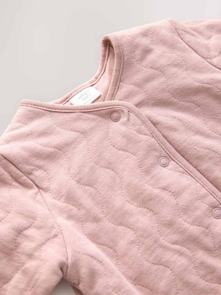 Pink Jersey Quilted Baby Jacket (0mths-2yrs)