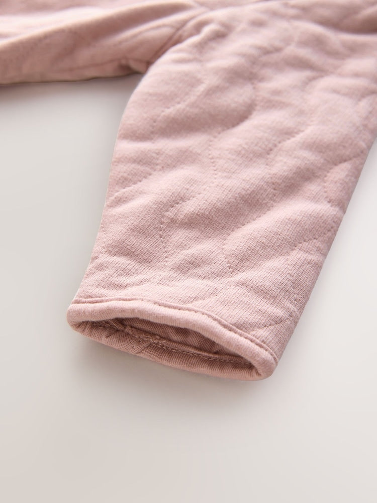 Pink Jersey Quilted Baby Jacket (0mths-2yrs)